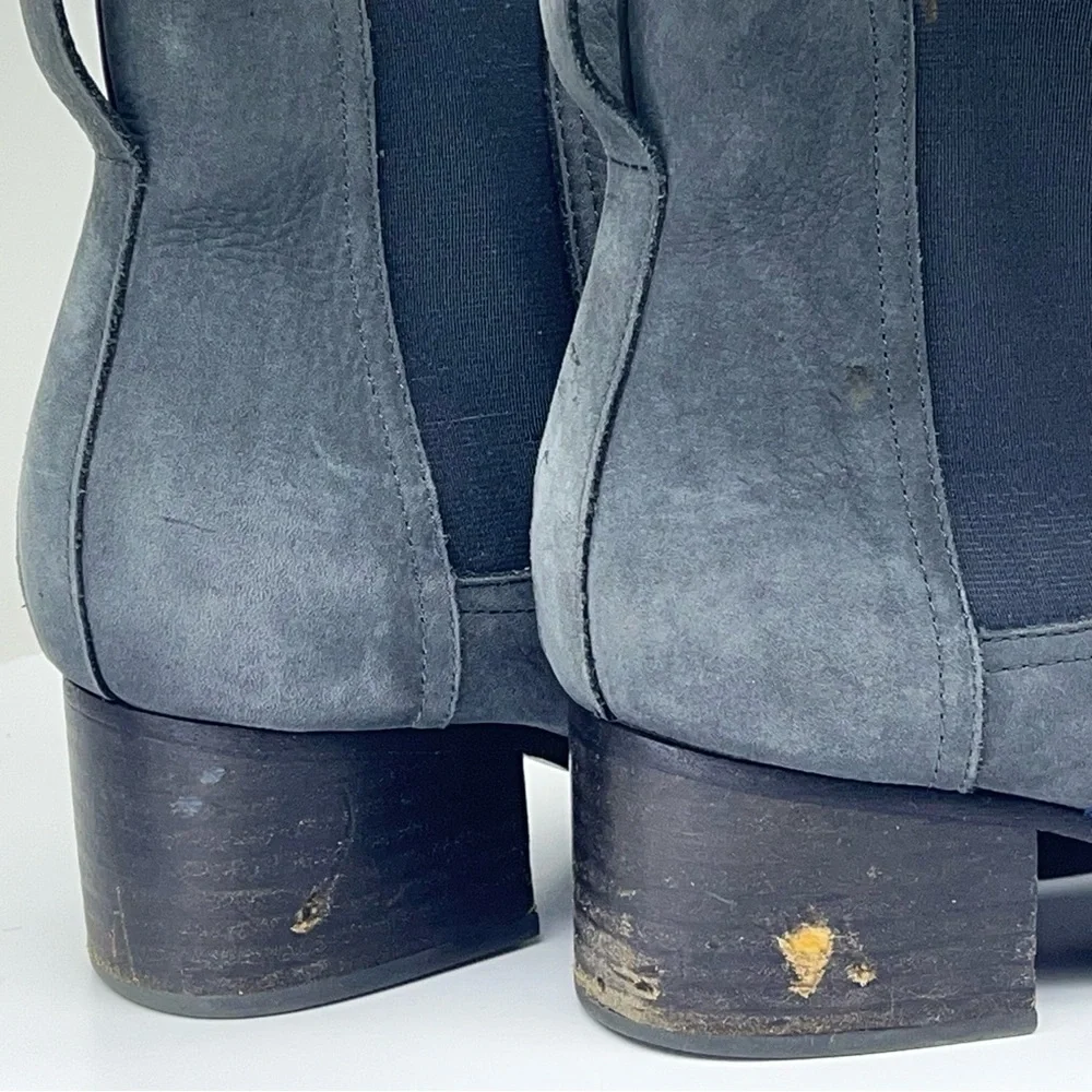 Rag & Bone Walker Booties Nubuck Leather Suede Ankle Boots Chelsea Grey Boho